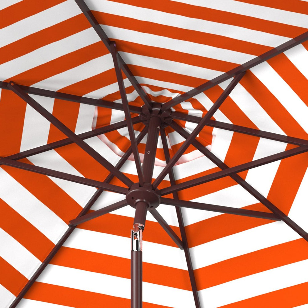 Safavieh ATHENS 9FT Crank Umbrella - Elegant Mediterranean Shade for Patios, Decks, and Outdoor Spaces Orange PAT8007O