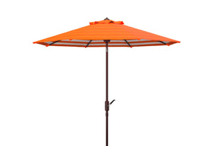 Safavieh ATHENS 9FT Crank Umbrella - Elegant Mediterranean Shade for Patios, Decks, and Outdoor Spaces Orange PAT8007O