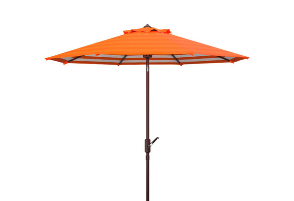 Safavieh ATHENS 9FT Crank Umbrella - Elegant Mediterranean Shade for Patios, Decks, and Outdoor Spaces Orange PAT8007O