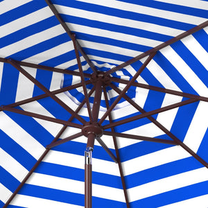Safavieh ATHENS 9FT Crank Umbrella - Elegant Mediterranean Shade for Patios, Decks, and Outdoor Spaces Pacific Blue PAT8007P