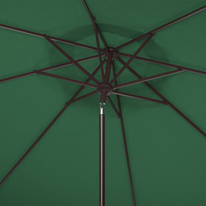 Safavieh MILAN 9FT Crank Umbrella – Stylish Outdoor Shade Solution for Elegant Patios and Lounging Spaces Hunter Green PAT8008H