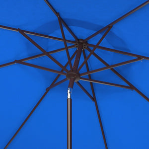 Safavieh MILAN 9FT Crank Umbrella – Stylish Outdoor Shade Solution for Elegant Patios and Lounging Spaces Pacific Blue PAT8008P