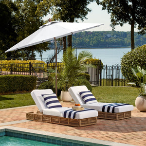 Safavieh CANNES 9FT Wooden Patio Umbrella - Stylish Eucalyptus Frame with Durable Canopy for Outdoor Elegance Ivory PAT8009E