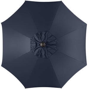 Safavieh VENICE 9FT Crank Umbrella - Elegant Coastal Charm for Outdoor Living and Shady Retreats Navy / White PAT8010A