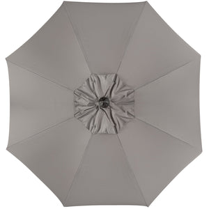 Safavieh VENICE 9FT Crank Umbrella - Elegant Coastal Charm for Outdoor Living and Shady Retreats Taupe / White PAT8010B