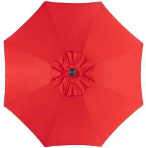 Safavieh VENICE 9FT Crank Umbrella - Elegant Coastal Charm for Outdoor Living and Shady Retreats Red / White PAT8010C