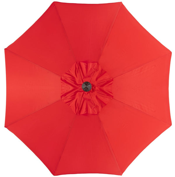 Safavieh VENICE 9FT Crank Umbrella - Elegant Coastal Charm for Outdoor Living and Shady Retreats Red / White PAT8010C