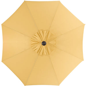 Safavieh VENICE 9FT Crank Umbrella - Elegant Coastal Charm for Outdoor Living and Shady Retreats Yellow / White PAT8010D