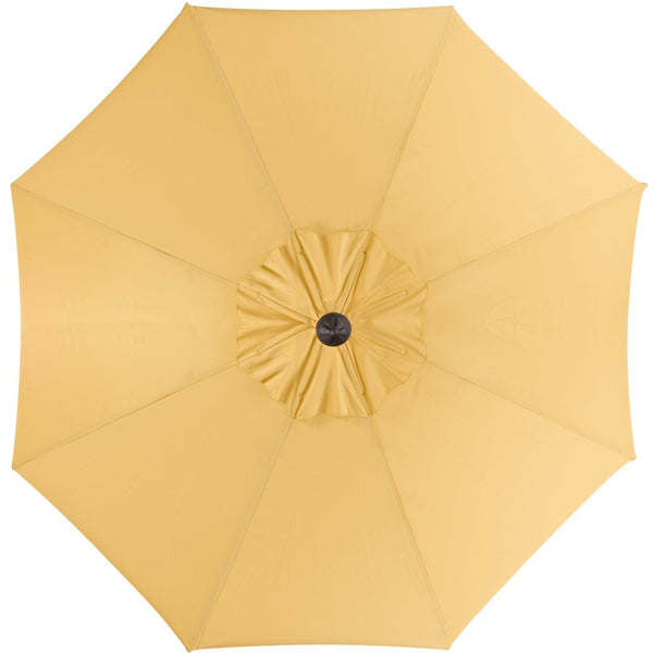Safavieh VENICE 9FT Crank Umbrella - Elegant Coastal Charm for Outdoor Living and Shady Retreats Yellow / White PAT8010D