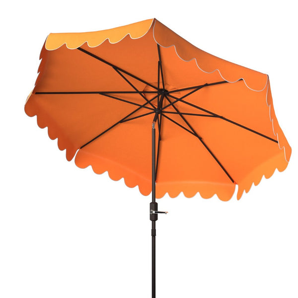 Safavieh VENICE 9FT Crank Umbrella - Elegant Coastal Charm for Outdoor Living and Shady Retreats Orange PAT8010O