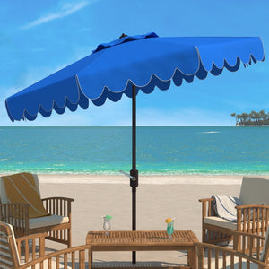 Safavieh VENICE 9FT Crank Umbrella - Elegant Coastal Charm for Outdoor Living and Shady Retreats Pacific Blue PAT8010P