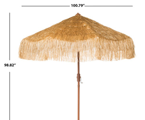 Safavieh TIKI 9FT Crank Umbrella - Stylish Sandy Tan Canopy for Ultimate Outdoor Shade & Relaxation Experience! PAT8012A