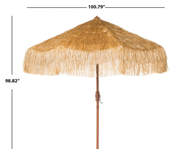 Safavieh TIKI 9FT Crank Umbrella - Stylish Sandy Tan Canopy for Ultimate Outdoor Shade & Relaxation Experience! PAT8012A