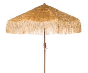 Safavieh TIKI 9FT Crank Umbrella - Stylish Sandy Tan Canopy for Ultimate Outdoor Shade & Relaxation Experience! PAT8012A