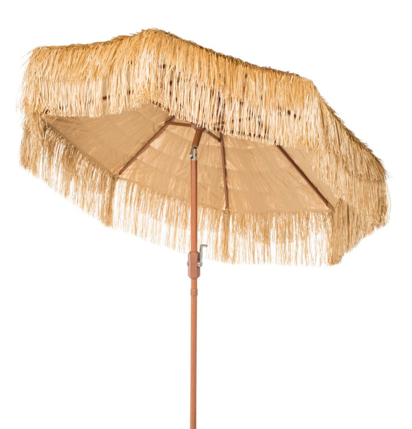 Safavieh TIKI 9FT Crank Umbrella - Stylish Sandy Tan Canopy for Ultimate Outdoor Shade & Relaxation Experience! PAT8012A
