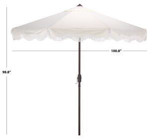 Torsa 9 Ft Crank Patio Umbrella With Brown Metal Pole, Smooth Operation, Durable Outdoor Shade