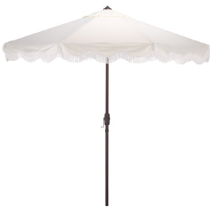 Torsa 9 Ft Crank Patio Umbrella With Brown Metal Pole, Smooth Operation, Durable Outdoor Shade