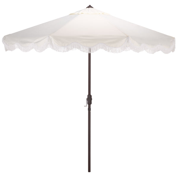 Torsa 9 Ft Crank Patio Umbrella With Brown Metal Pole, Smooth Operation, Durable Outdoor Shade