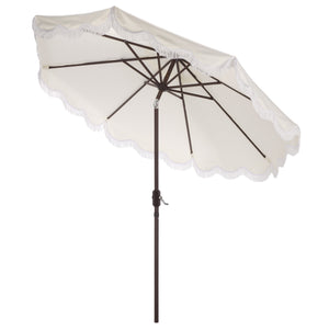 Torsa 9 Ft Crank Patio Umbrella With Brown Metal Pole, Smooth Operation, Durable Outdoor Shade