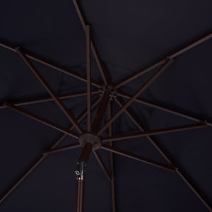 Torsa 9 Ft Crank Patio Umbrella With Brown Metal Pole, Smooth Operation, Durable Outdoor Shade