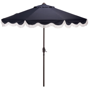 Torsa 9 Ft Crank Patio Umbrella With Brown Metal Pole, Smooth Operation, Durable Outdoor Shade