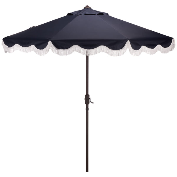 Torsa 9 Ft Crank Patio Umbrella With Brown Metal Pole, Smooth Operation, Durable Outdoor Shade