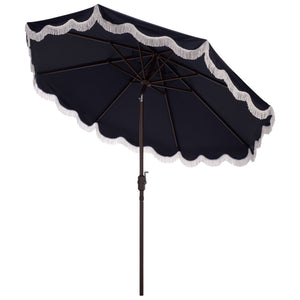 Torsa 9 Ft Crank Patio Umbrella With Brown Metal Pole, Smooth Operation, Durable Outdoor Shade