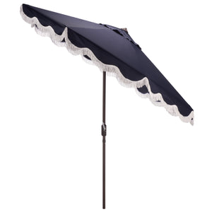 Torsa 9 Ft Crank Patio Umbrella With Brown Metal Pole, Smooth Operation, Durable Outdoor Shade