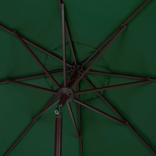 Torsa 9 Ft Crank Patio Umbrella With Brown Metal Pole, Smooth Operation, Durable Outdoor Shade