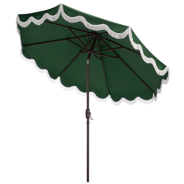 Torsa 9 Ft Crank Patio Umbrella With Brown Metal Pole, Smooth Operation, Durable Outdoor Shade