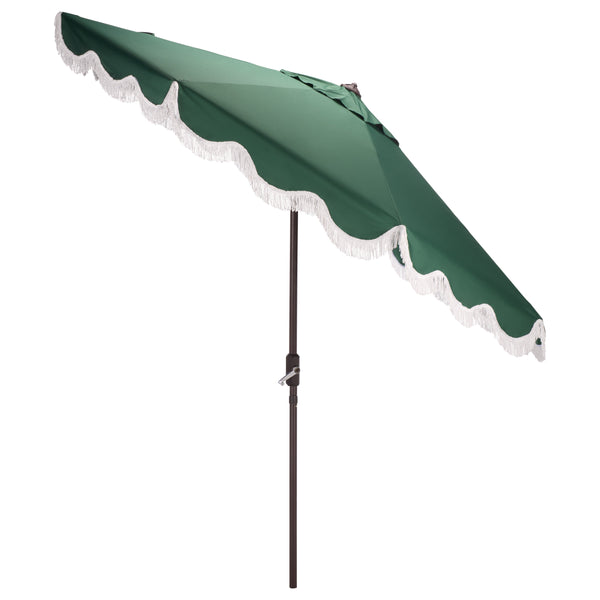 Torsa 9 Ft Crank Patio Umbrella With Brown Metal Pole, Smooth Operation, Durable Outdoor Shade