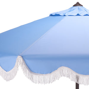 Torsa 9 Ft Crank Patio Umbrella With Brown Metal Pole, Smooth Operation, Durable Outdoor Shade