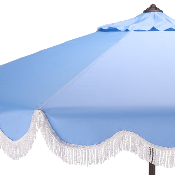 Torsa 9 Ft Crank Patio Umbrella With Brown Metal Pole, Smooth Operation, Durable Outdoor Shade