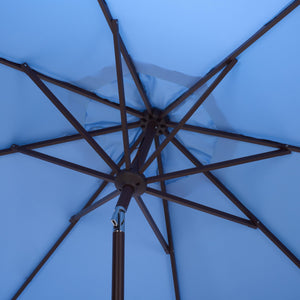 Torsa 9 Ft Crank Patio Umbrella With Brown Metal Pole, Smooth Operation, Durable Outdoor Shade