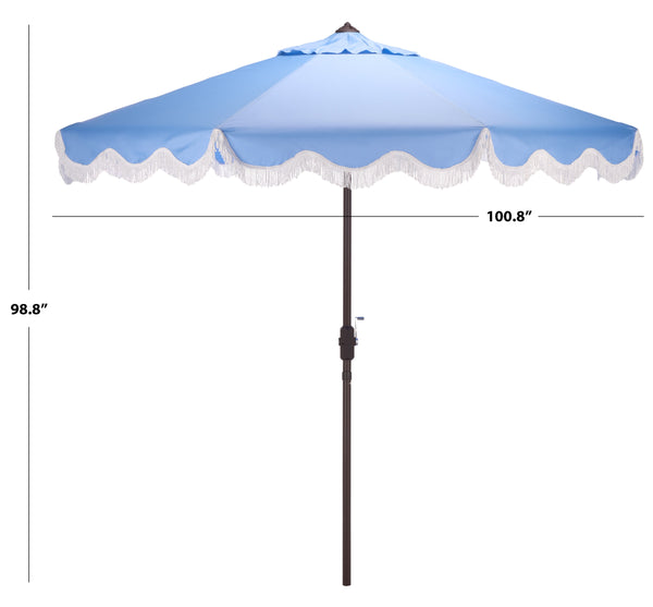 Torsa 9 Ft Crank Patio Umbrella With Brown Metal Pole, Smooth Operation, Durable Outdoor Shade