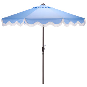 Torsa 9 Ft Crank Patio Umbrella With Brown Metal Pole, Smooth Operation, Durable Outdoor Shade