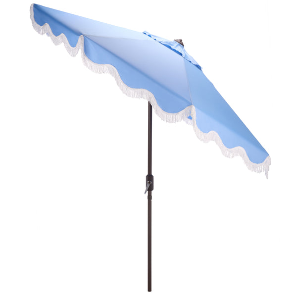 Torsa 9 Ft Crank Patio Umbrella With Brown Metal Pole, Smooth Operation, Durable Outdoor Shade
