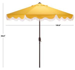 Torsa 9 Ft Crank Patio Umbrella With Brown Metal Pole, Smooth Operation, Durable Outdoor Shade