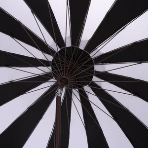 Buti 9 Ft Crank Umbrella With Durable Weather-Resistant Canopy And Sturdy Brown Metal Pole For Patio Shade