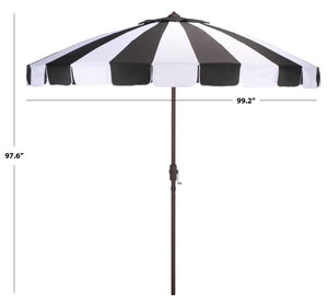 Buti 9 Ft Crank Umbrella With Durable Weather-Resistant Canopy And Sturdy Brown Metal Pole For Patio Shade