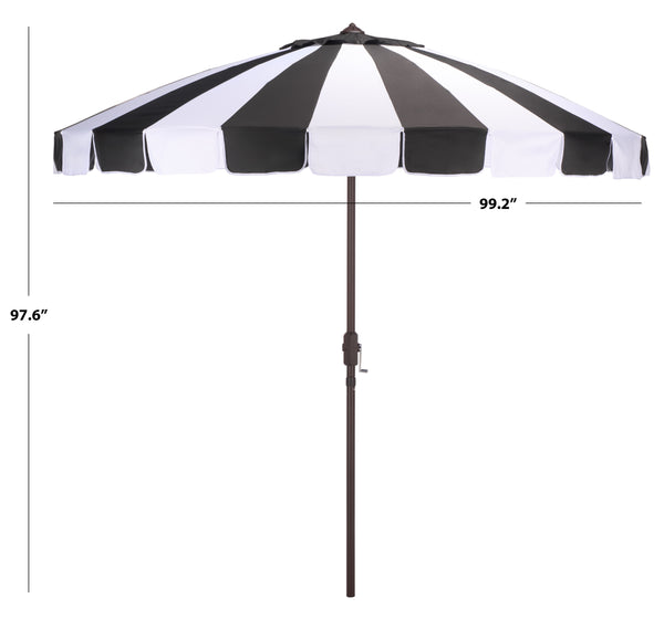 Buti 9 Ft Crank Umbrella With Durable Weather-Resistant Canopy And Sturdy Brown Metal Pole For Patio Shade