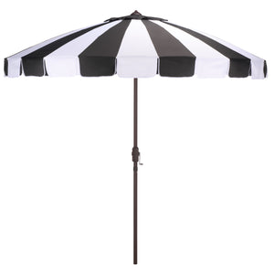 Buti 9 Ft Crank Umbrella With Durable Weather-Resistant Canopy And Sturdy Brown Metal Pole For Patio Shade