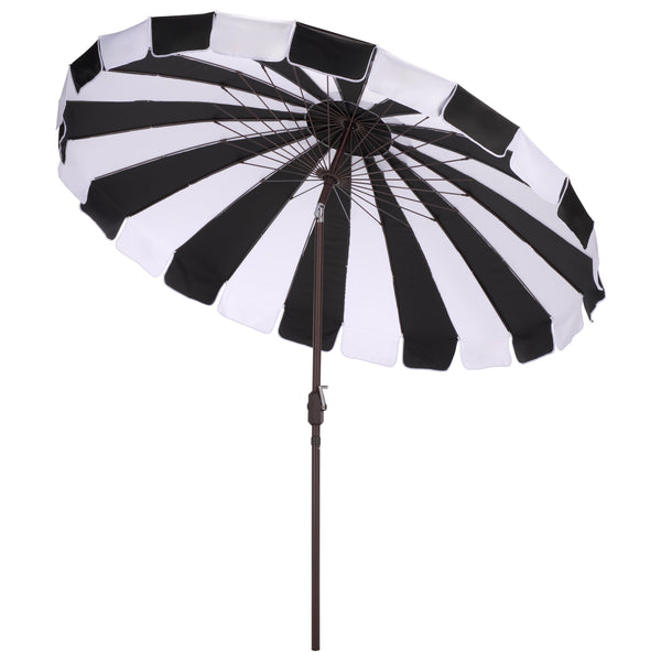 Buti 9 Ft Crank Umbrella With Durable Weather-Resistant Canopy And Sturdy Brown Metal Pole For Patio Shade
