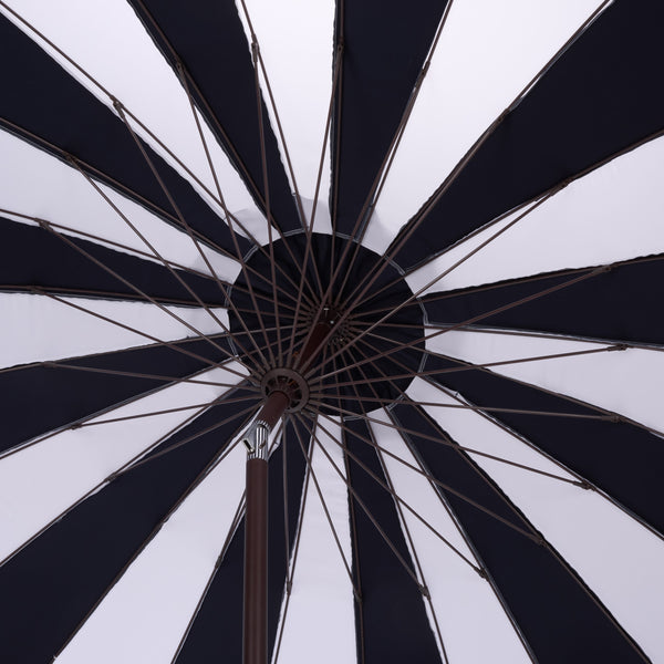 Buti 9 Ft Crank Umbrella With Durable Weather-Resistant Canopy And Sturdy Brown Metal Pole For Patio Shade