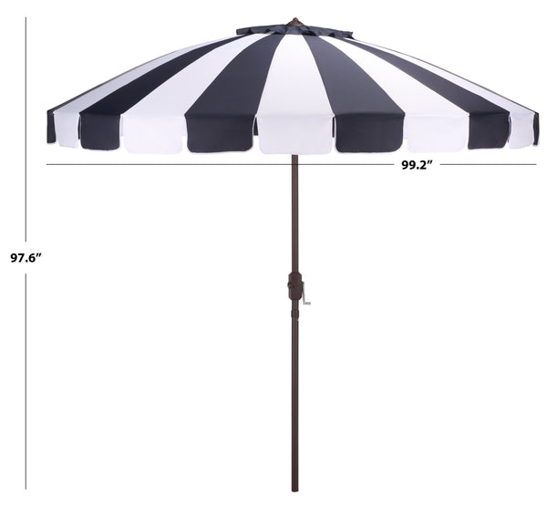 Buti 9 Ft Crank Umbrella With Durable Weather-Resistant Canopy And Sturdy Brown Metal Pole For Patio Shade