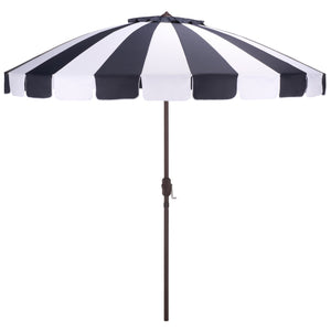 Buti 9 Ft Crank Umbrella With Durable Weather-Resistant Canopy And Sturdy Brown Metal Pole For Patio Shade