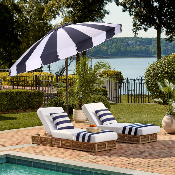 Buti 9 Ft Crank Umbrella With Durable Weather-Resistant Canopy And Sturdy Brown Metal Pole For Patio Shade