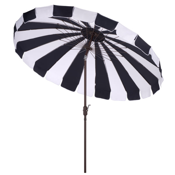 Buti 9 Ft Crank Umbrella With Durable Weather-Resistant Canopy And Sturdy Brown Metal Pole For Patio Shade