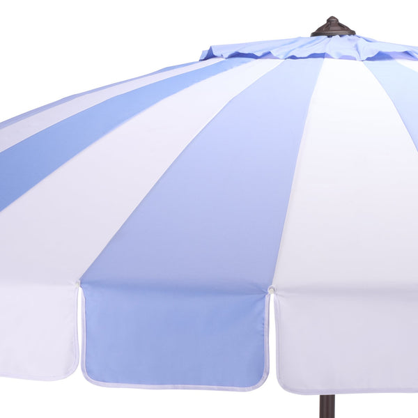Buti 9 Ft Crank Umbrella With Durable Weather-Resistant Canopy And Sturdy Brown Metal Pole For Patio Shade