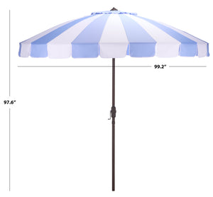 Buti 9 Ft Crank Umbrella With Durable Weather-Resistant Canopy And Sturdy Brown Metal Pole For Patio Shade